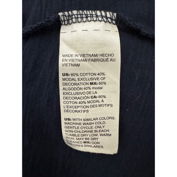 Chico's Size 3 = 16/18 1X Navy Blue T-Shirt Dress Cotton-Blend Shift w/Pockets - Picture 10 of 11